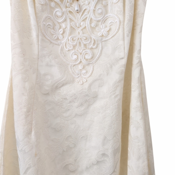 Vintage 80s Scott McClintock Jacquard Lace CORSET GOWN Boned Baroque Bridal 8 - Picture 10 of 16